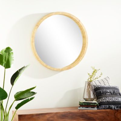 Harper & Willow Brown Natural Wood Wall Mirror, 40 in. x 40 in., 89274