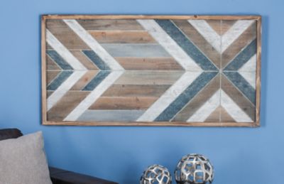 Harper & Willow Grey Farmhouse Abstract Wood Wall Decor, 23 in. x 46 in.