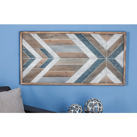 Harper & Willow Grey Farmhouse Abstract Wood Wall Decor, 23 in. x 46 in.