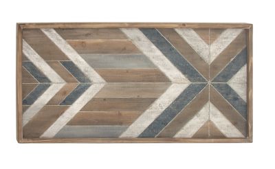 Image showing  Grey Farmhouse Abstract Wood Wall Decor, 23 in. x 46 in.