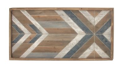 Image showing  Grey Farmhouse Abstract Wood Wall Decor, 23 in. x 46 in.