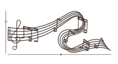 Image showing 5 th Harper & Willow Black Iron Traditional Wall Decor, 21 in. x 49 in.