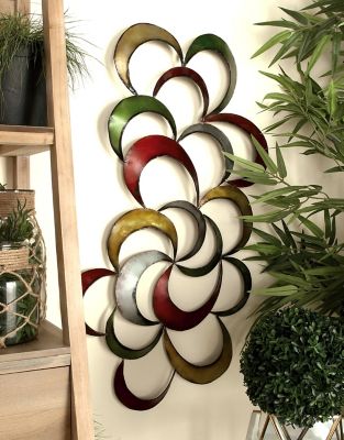 Harper & Willow Multicolor Metal Contemporary Abstract Wall Decor, 35 in. x 17 in.