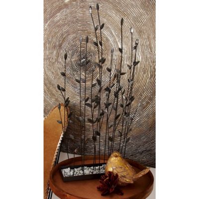 Harper & Willow Black Iron Contemporary Decorative Plant Sculpture, 31 in. x 14 in. x 5 in.