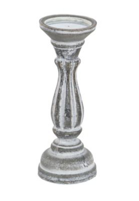 Image showing  Assorted Wood Traditional Candle Holders, White, 3-Pack