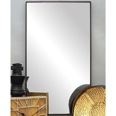 Harper & Willow Black Contemporary Wood Wall Mirror, 32 in. x 18 in., 60151