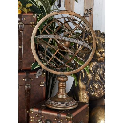 Harper & Willow Brass Iron Traditional Globe, 25 in. x 17 in. x 14 in., 14 in. Diameter