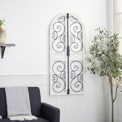 Harper & Willow Grey Vintage Ornamental Wood Wall Decor, 52 in. x 24 in.