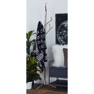 Harper & Willow Silver Aluminum Eclectic Coat Rack, 71 in. x 17 in. x 17 in.