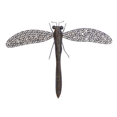 Image showing  Brown Metal Dragonfly Indoor Outdoor Wall Decor, 40 in. x 27 in.