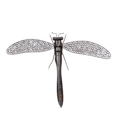 Image showing  Brown Metal Dragonfly Indoor Outdoor Wall Decor, 40 in. x 27 in.