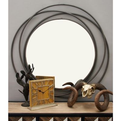 Harper & Willow Gray Metal Overlapping Circles Frame Wall Mirror, 42 in. x 2 in. x 40 in.