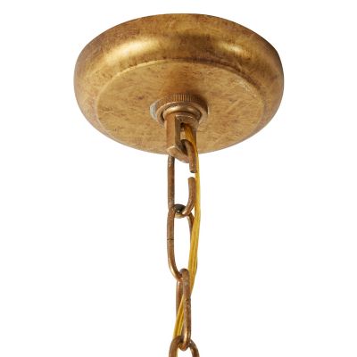 Image showing  4-Light Iron Modern Caged Chandelier, 30 in. x 25 in. x 25 in., Gold