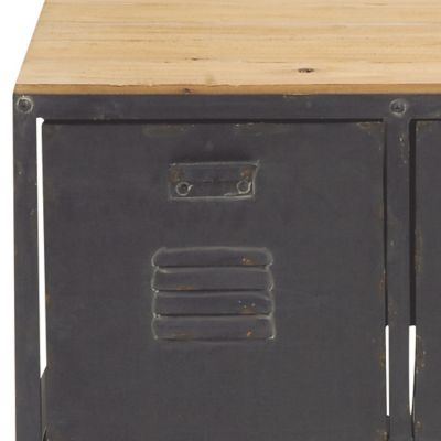 Image showing  Industrial Wood Storage Bench, 19 in. x 39 in., Black