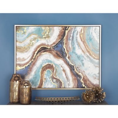 Harper & Willow Multicolor Glam Abstract Oyster Canvas Wall Art, 36 in. x 47 in.