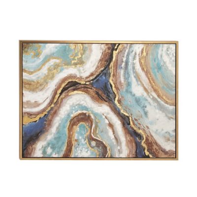 Image showing  Multicolor Glam Abstract Oyster Canvas Wall Art, 36 in. x 47 in.