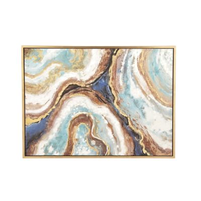 Image showing  Multicolor Glam Abstract Oyster Canvas Wall Art, 36 in. x 47 in.