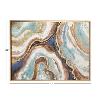 Image showing  Multicolor Glam Abstract Oyster Canvas Wall Art, 36 in. x 47 in.