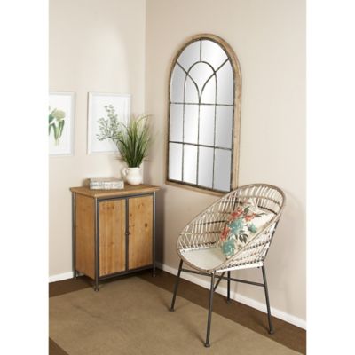 Harper & Willow Brown Farmhouse Wood Wall Mirror, 51 in. x 33 in.