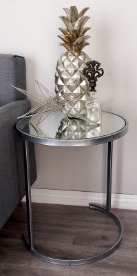 Harper & Willow Silver Tin Contemporary Accent Tables, 21 in., 19 in., 17 in., 3 pc.