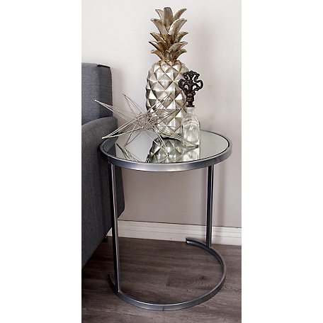Harper & Willow Silver Tin Contemporary Accent Tables, 21 in., 19 in., 17 in., 3 pc.