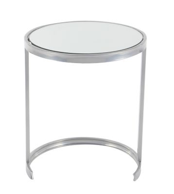Image showing  Silver Tin Contemporary Accent Tables, 21 in., 19 in., 17 in., 3 pc.