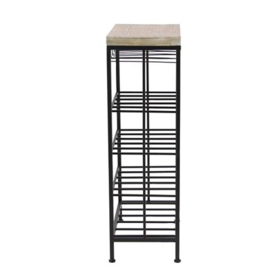 Image showing  Black Metal Contemporary Standing Wine Rack, 19" x 11" x 36"
