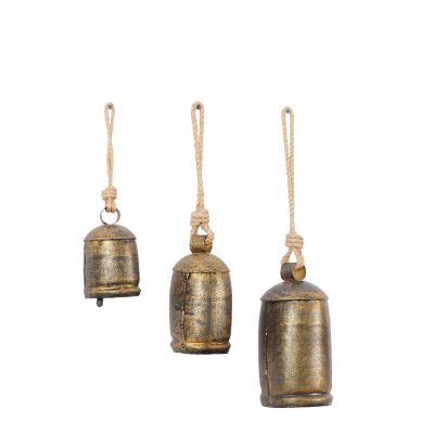 Image showing  Metal Rustic Cow Bells, Bronze, 22 in., 16 in., 13 in., 3-Pack