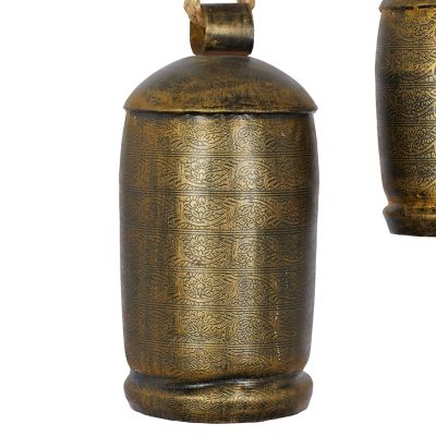 Image showing 5 th Harper & Willow Metal Rustic Cow Bells, Bronze, 22 in., 16 in., 13 in., 3-Pack