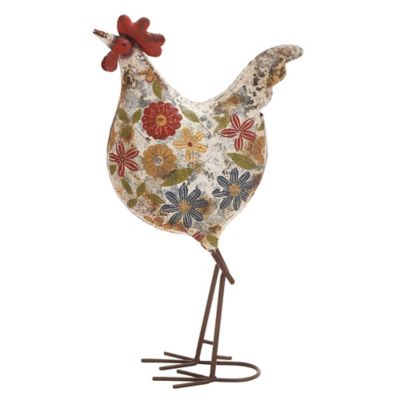 Image showing  Iron Eclectic Birds Garden Sculpture, 17 in. x 10 in. x 5 in., White