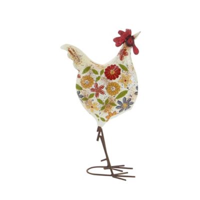 Image showing  Iron Eclectic Birds Garden Sculpture, 17 in. x 10 in. x 5 in., White