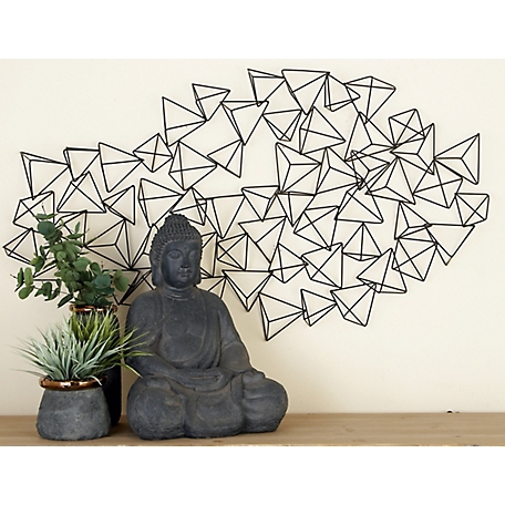 Harper & Willow Black Modern Abstract Metal Wall Decor, 27 in. x 48 in.
