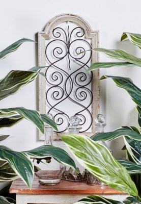 Harper & Willow White Vintage Ornamental Wood Wall Decor, 20 in. x 10 in.