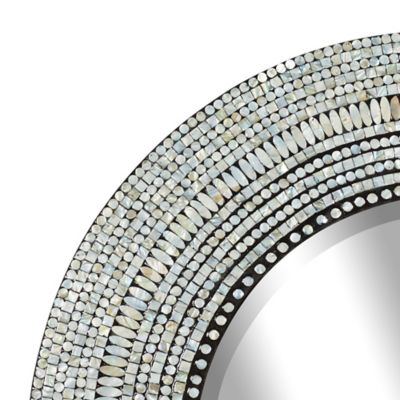 Image showing  Gray Mother of Pearl Handmade Mosaic Wall Mirror 39", 49073