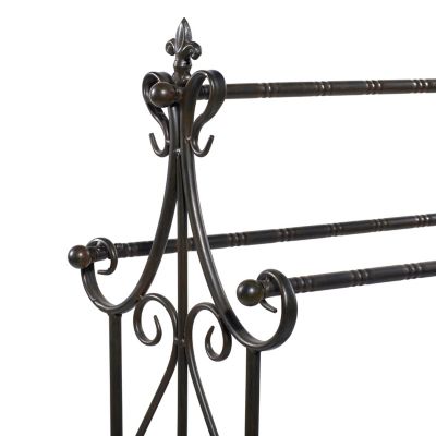 Image showing  Black Vintage Metal Towel Rack with Shelf, 41 in. x 28 in.