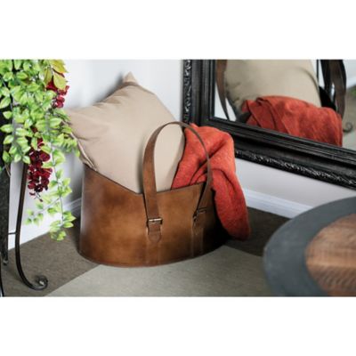 Harper & Willow Brown Leather Vintage Magazine Rack Holders, Assorted, 2 pc.