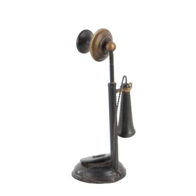 Image showing  Iron Vintage Antique Phone Decor, 13 in. x 5 in. x 5 in., Black