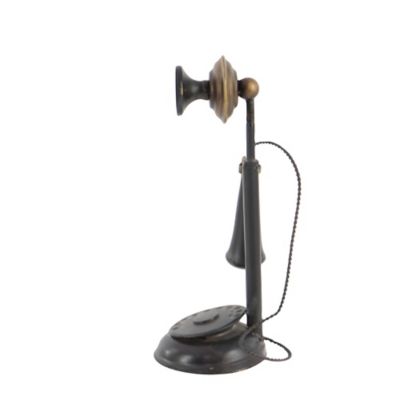Image showing  Iron Vintage Antique Phone Decor, 13 in. x 5 in. x 5 in., Black