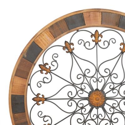 Image showing  Brown Rustic Ornamental Metal Wall Decor, 35 in. x 35 in.