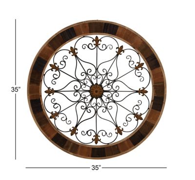 Image showing  Brown Rustic Ornamental Metal Wall Decor, 35 in. x 35 in.
