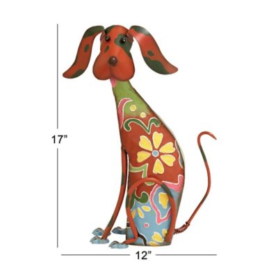 Image showing 7 th Harper & Willow Iron Eclectic Dogs Garden Sculpture, 17 in. x 12 in. x 6 in.