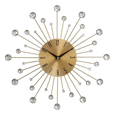 Image showing  Glam Metal Wall Clock, 15 in., Gold