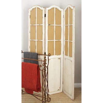 Harper & Willow Beige Wood Farmhouse Room Divider Screen, 71 in. x 48 in. x 1in.