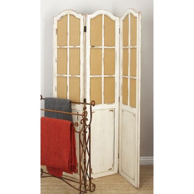 Harper & Willow Wood Farmhouse Room Divider Screen, 71 in. x 48 in., Beige