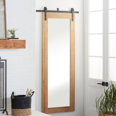 Harper & Willow Brown Industrial Wood Wall Mirror, 71 in. x 34 in., 84247