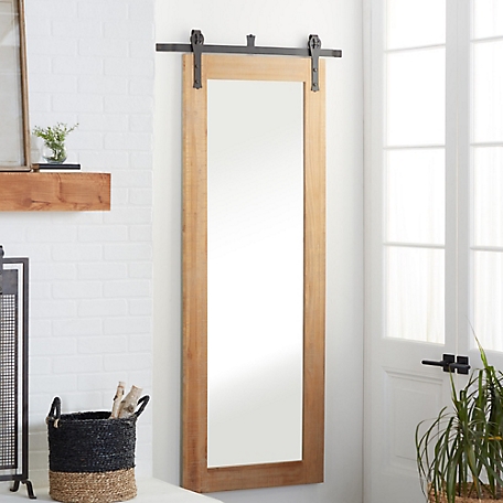 Harper & Willow Brown Industrial Wood Wall Mirror, 71 in. x 34 in., 84247