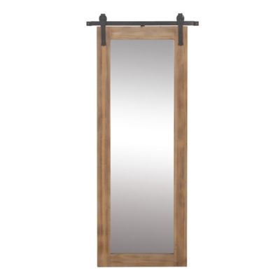 Image showing  Brown Industrial Wood Wall Mirror, 71 in. x 34 in., 84247