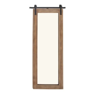Image showing  Brown Industrial Wood Wall Mirror, 71 in. x 34 in., 84247