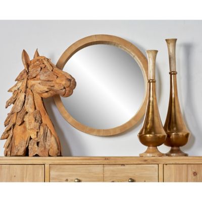 Harper & Willow Brown Wood Wall Mirror, 24 in. x 3 in. x 24 in., 89272