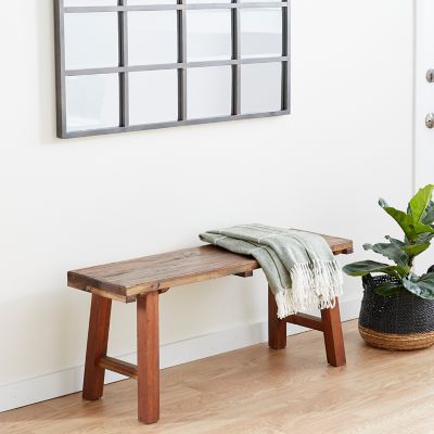 Harper & Willow Mahogany Industrial Bench